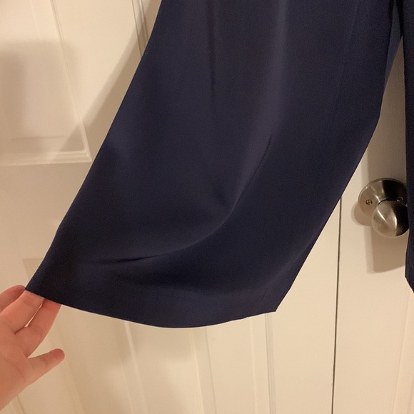 Like new loft wide leg crop pleated trousers w/ sash tie at waist. Dry-cleaned - Picture 5 of 9